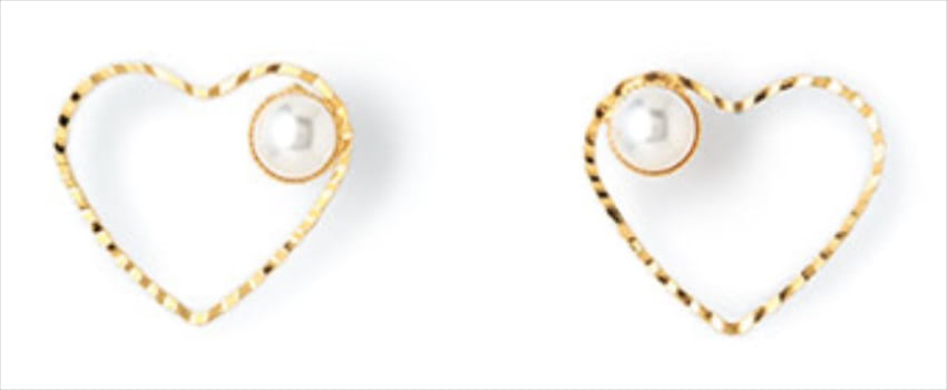 ハート×パールゴールドピアス 18,000円＋税／セシル・エ・ジャンヌ