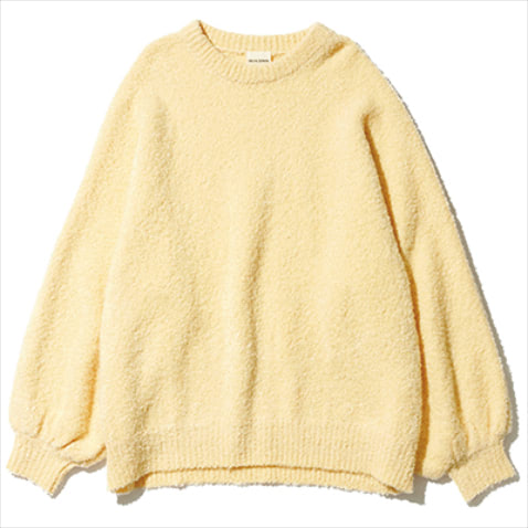 2.もこもこした淡色。イエローニット 23,100円／ZULU ＆ ZEPHYR（ジャック・オブ・オール・トレーズ プレスルーム）