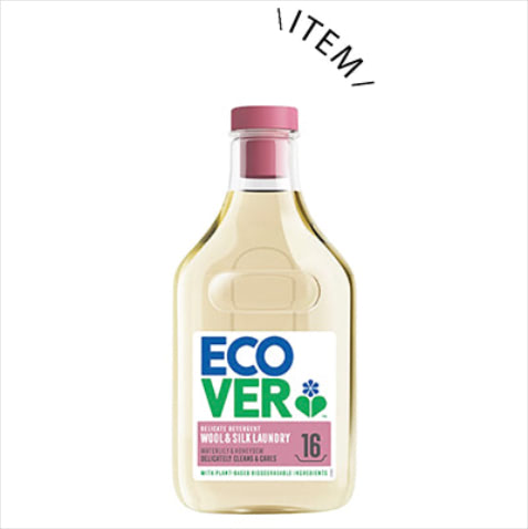 エコベール デリケートウォッシュ（おしゃれ着用洗剤） 750mL オープン価格／ジョンソン　ウールやシルクなどデリケートな素材にも最適。植物由来の洗浄成分で汚れをしっかり落とし、衣類の縮みや色あせも防げる。