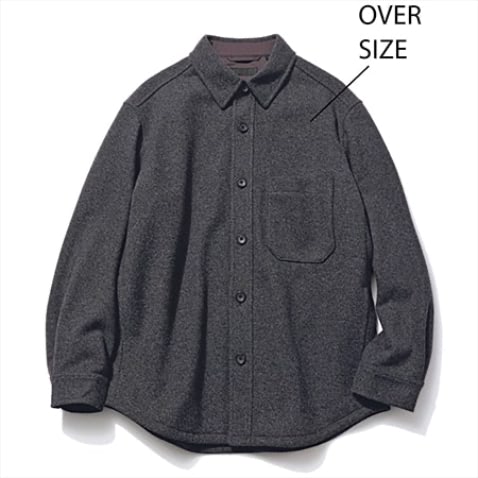 グレーシャツジャケット（メンズ） 4,990円／UNIQLO　「オーバーサイズかつデザインはシンプルで、はおりとしてもインナーコートとしても使える万能性。裏地つきなのも高ポイントです」（岩田さん）