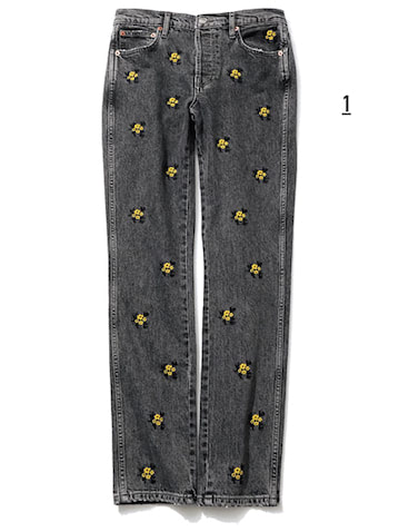 花柄デニムパンツ 5,990円／ZARA（ザラ カスタマーサービス）