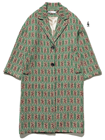 グリーンジャカードコート 37,900円／ZARA（ザラ カスタマーサービス）