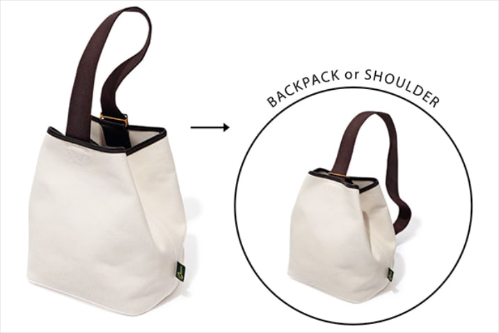 BRAND:Brady　SIZE:29×26.5×17cm　●バッグ 24,200円／Brady（ビショップ）SIZE:29×26.5×17cm　ショルダーの調節でトート・ショルダー・バックパック、3とおりの持ち方が可能。キャンバス地でもシックに見える色づかいも魅力。