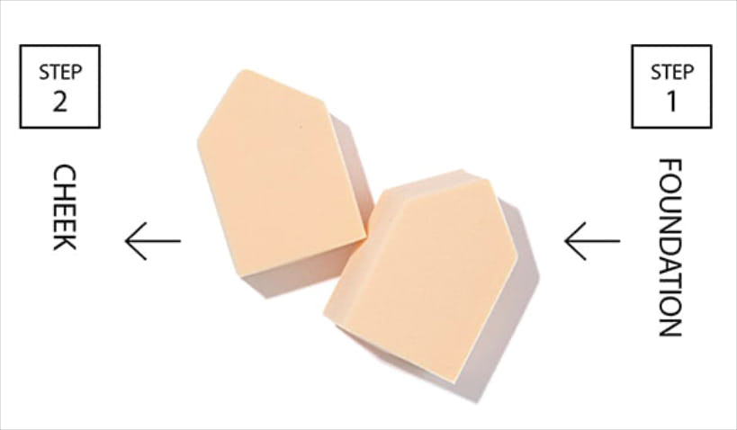 チークがなじむ「チーク前のひと手間」 ジェリータッチスポンジ ハウス型 6P 528円／ロージーローザ　「水を含ませると肌ざわりのいいプルプルの風合いに変化するスポンジ。ファンデーションを塗ったあと、チークを塗る前にこのスポンジを使い、肌をなでるようになじませて。ファンデーションと肌を一体化させると、次につけるチークのなじみがよくなります。ファンデーションを塗るときにもこれを使えばさらにキレイ」（笹本さん）