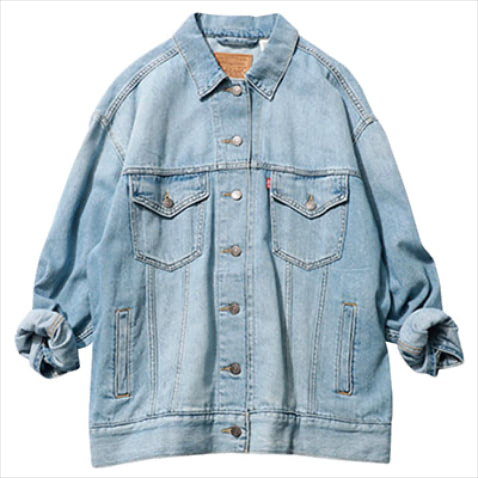 「Gジャンぽくない」シャツのような薄手：● デニムジャケット 14,300円／リーバイス®（リーバイ・ストラウス ジャパン）　■Gジャンによくある、体になじみにくい生地のかたさが払拭されたシャツのような質感。そでまくりもしやすい。