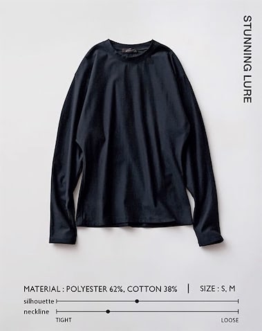 形だけで着飾れる丸みを帯びたボリュームスリーブ:  8,800円／スタニングルアー（スタニングルアー 新宿店）　カットソーとシャツの間のようなシャリ感のある素材。手首は締まったパフスリ未満のシルエットと、わずかにくびれたウエストも着映えに一役。 -comment- 綿とポリエステルを交編した素材を使用し、カットソーの丸編みでは表現しづらいハリを実現。そでのフォルムが特徴的なので、細身のパンツ合わせがオススメ。（プレス・咸有美さん）