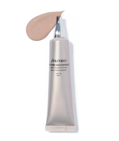 フューチャーソリューション LX インフィニトリートメント プライマー（3月1日発売） SPF30・PA++ 7,480円／SHISEIDO　光の力でくすみ、色ムラ、毛穴を目立たなくし、スキンケア成分約75%配合で長時間保湿効果もかなう。すっと浸透する軽い使用感も魅力。