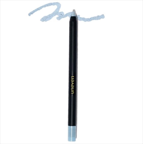 「悪目立ちしないソフトな水色」 uneven カラーリング ソフト アイライナー 07 1,540円／レザボア　⚫︎「ひんやりとしたブルーのイメージは残しつつ、やわらかさをもたらすミルクっぽいライトブルー。繊細なラメが入っているので光があたるたびキラキラします。描き心地もよく使いやすい」（苅田さん）