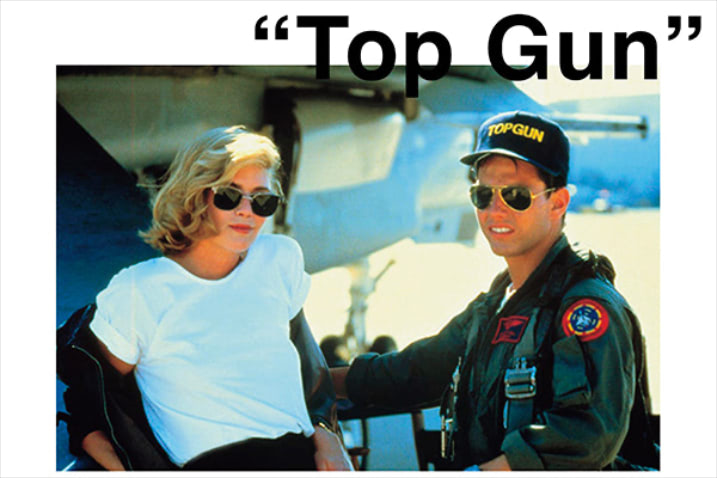 Kelly McGillis「白Tの気楽さを裏切る強いものだけ」 『トップガン』のケリー・マクギリスは、そでを折り返して白Tを気だるくアレンジ。濃いめのリップやサングラスで飾り、辛口なモノトーンを徹底。カールさせた、クセのあるふんわりとしたヘアスタイルも白Tにフィット。