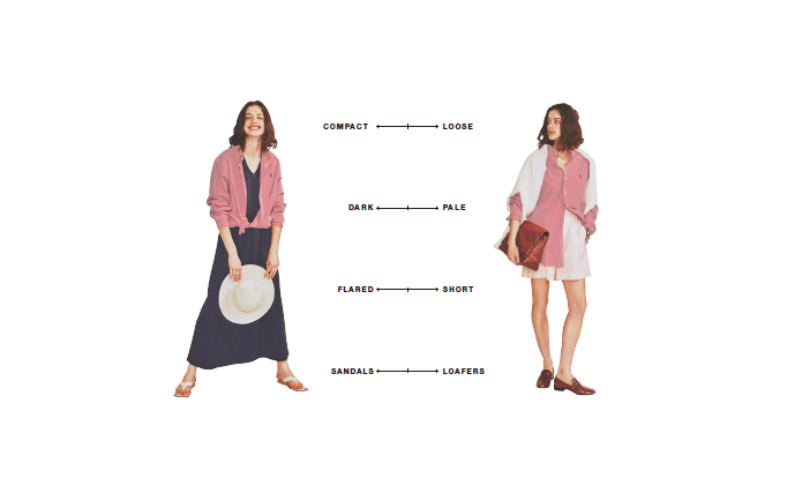 テーマは「ベーシックな服でベーシック色以外」でスタンダードな正統派からの脱却。着方はシンプルなままでOK。選ぶ色を変えるだけでパッっと華やぐ＆着回せるアイテムをリサーチ。